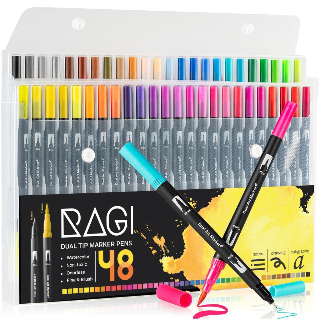 RAGI Filzstifte Aquarell Brush Pen Set – 48 Pinselstifte Produktbild 