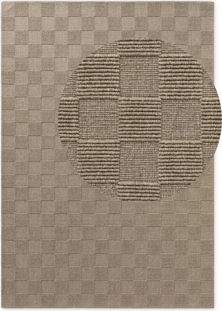 Tapis Villeroy & Boch 1766 Scala en laine - Texture douce gris beige