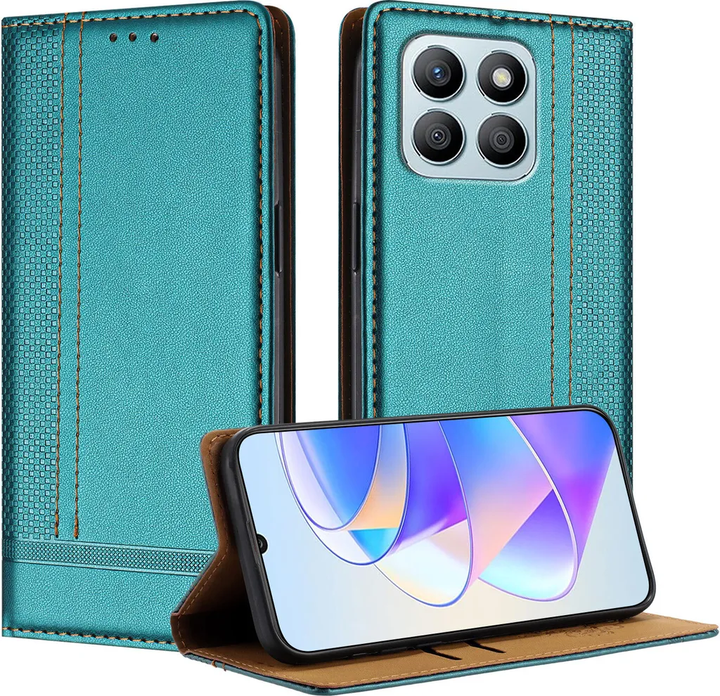 Custodia Portafoglio Con Leggio Per Honor X8b – Pelle PU Con 3 Slot Carte E Tasca – Chiusura Magnetica – Nero