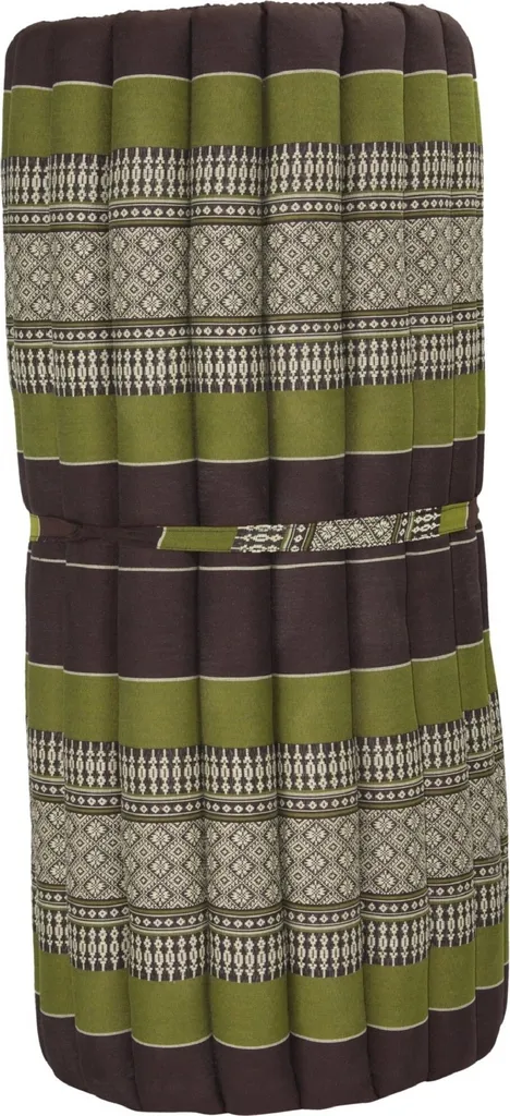 Coussin Thaï de Sol pour Yoga et Sieste 80x200cm Vert Roulable Pratique