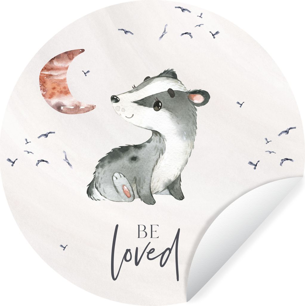 MuchoWow Runde Wandtattoo - Wandsticker Tapete Aufkleber Zitate - Geliebt werden - Sprichwörter - Kind - Jungen - Mädchen - Aquarell Ø 100 cm ...