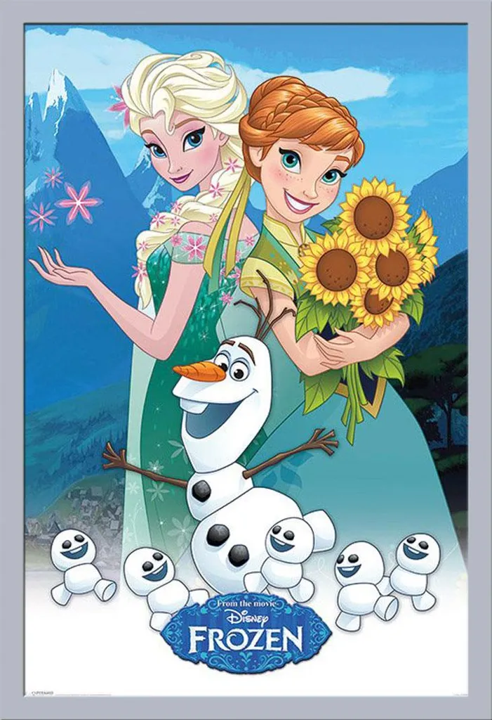 Poster La Reine des Neiges Fever avec Cadre Argenté Shinsuke Maxi MDF