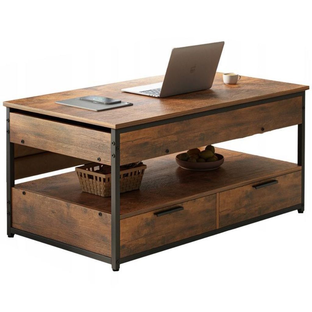 Tavolino da salotto in legno stile loft, allungabile, con Immagine del prodotto 