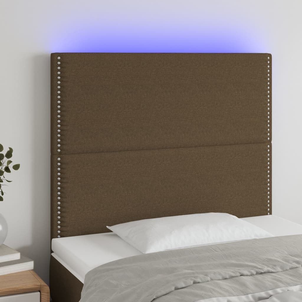 Maison Exclusive - LED Kopfteil Dunkelbraun 90x5x118/128 cm Stoff