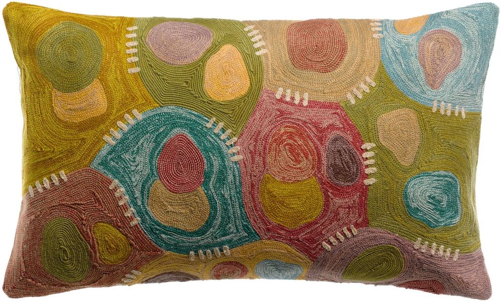 Besticktes Kissen Nestor mineral 30 x 50 cm Vivaraise