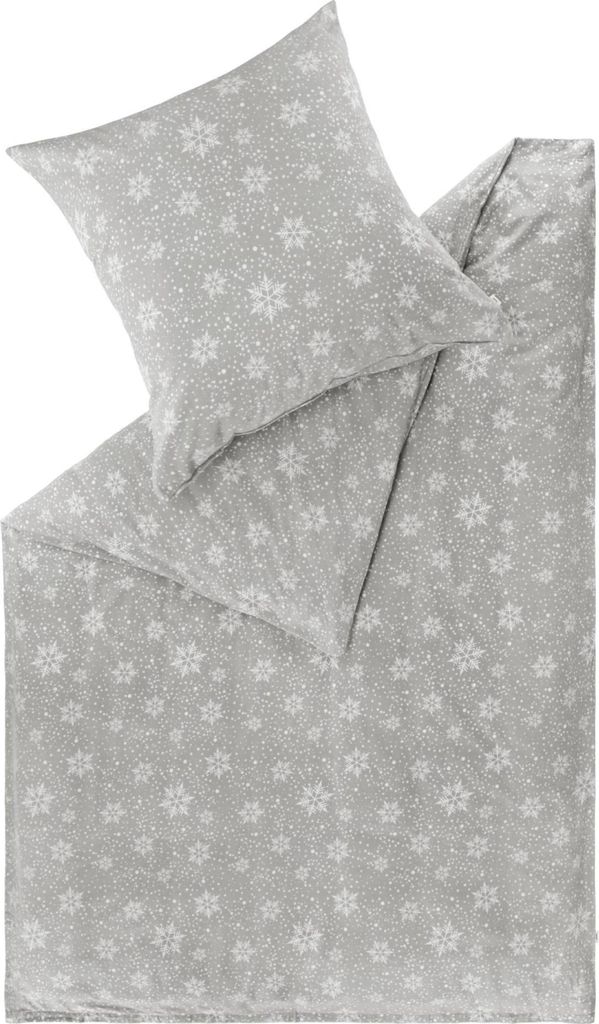 ESPRIT Winter Bettwäsche FLANELL Hellgrau 155 x 220 cm
