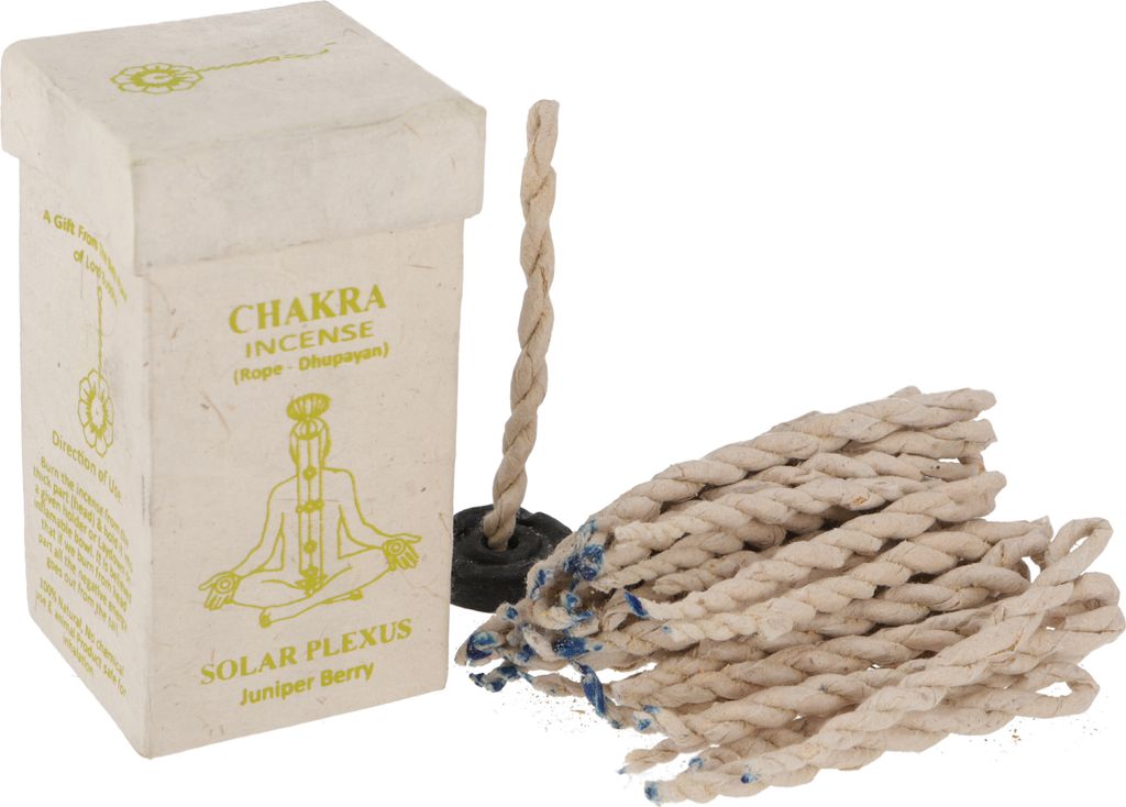 Chakra Incense, Nepal Räucherschnüre - Solar Plexus/Juniper Berry, Braun, 10*5,5*5,5 cm, Räucherstäbchen aus Tibet, Nepal