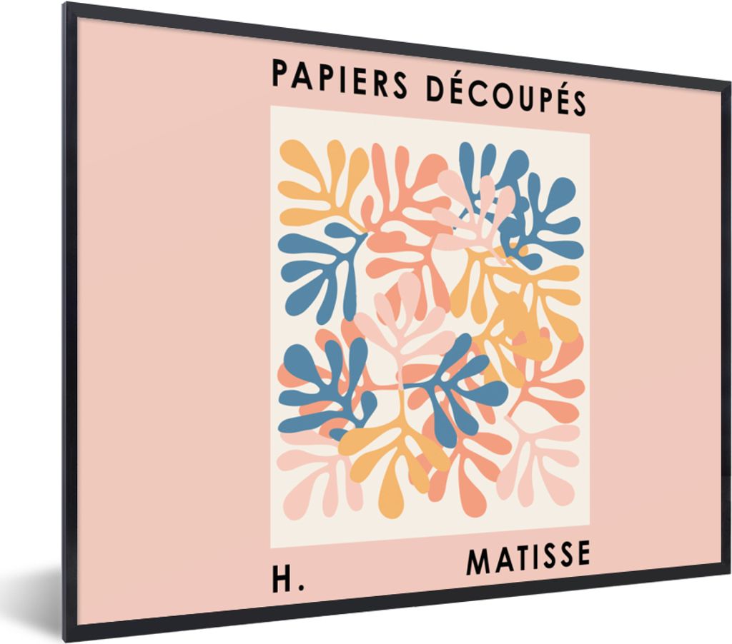 MuchoWow Gerahmtes Poster Matisse - Pflanzen - Pastell - Natur 40x30 cm - Poster mit Schwarzem Bilderrahmen Wandposter Rahmen Foto Bilder - Kunst...