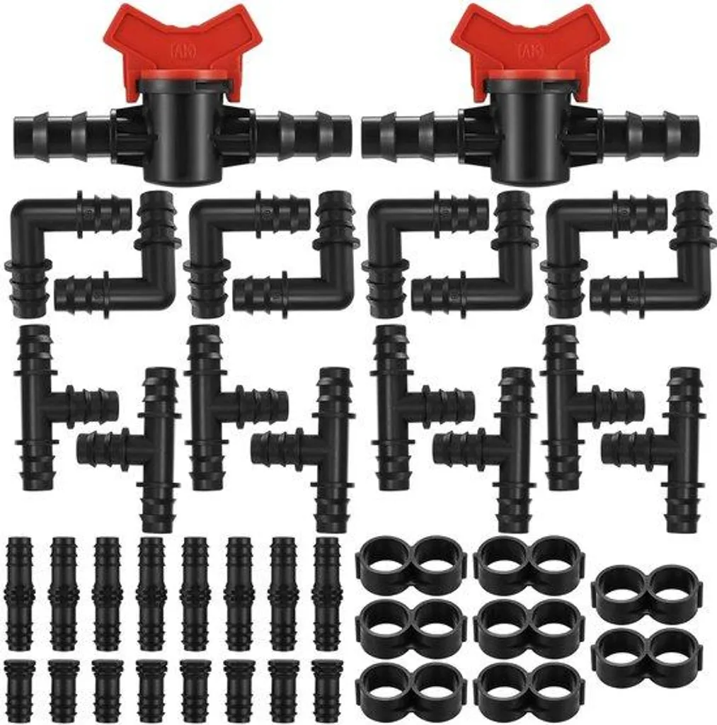 Kit de raccordement d'arrosage 42 pièces pour tuyau 13-16 mm en plastique