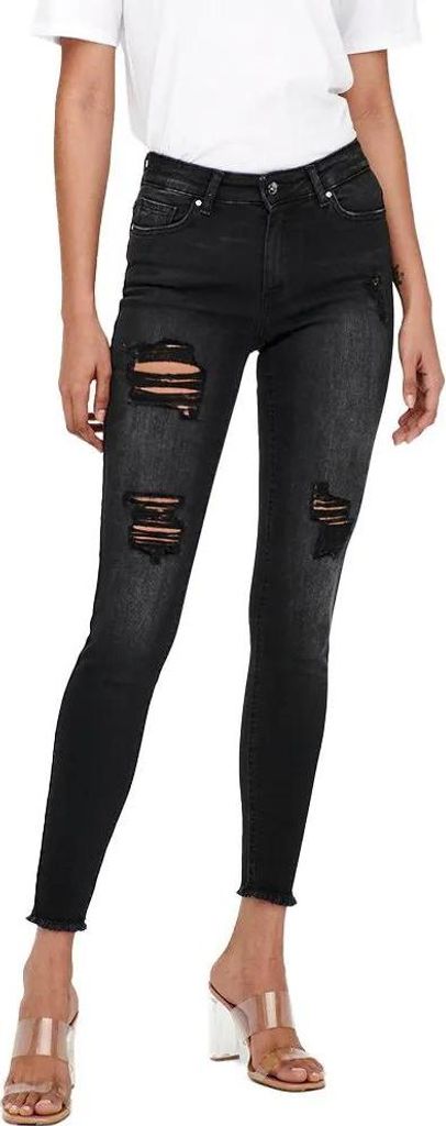Only Blush Skinny Raw Ankle Dest Tai099 Jeans Schwarz S / 32 Damen Schwarz S