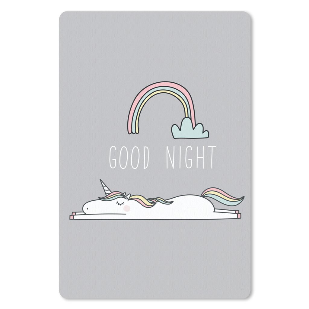 MuchoWow Mauspad Mousepad Einhorn - Regenbogen - Kinder - Zitate - Gute Nacht - Mädchen 18x27 cm - Mousepads - Maus Mat - Pad - Mausunterlage