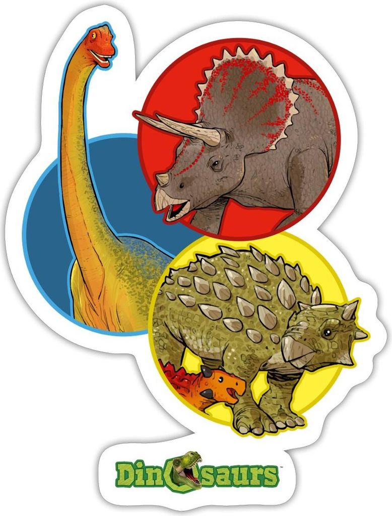 Spreadshirt Dinosaurier Triceratops Ankylosaurus Brachiosaurus Sticker Aufkleber, 10 x 10 cm, Mattweiß