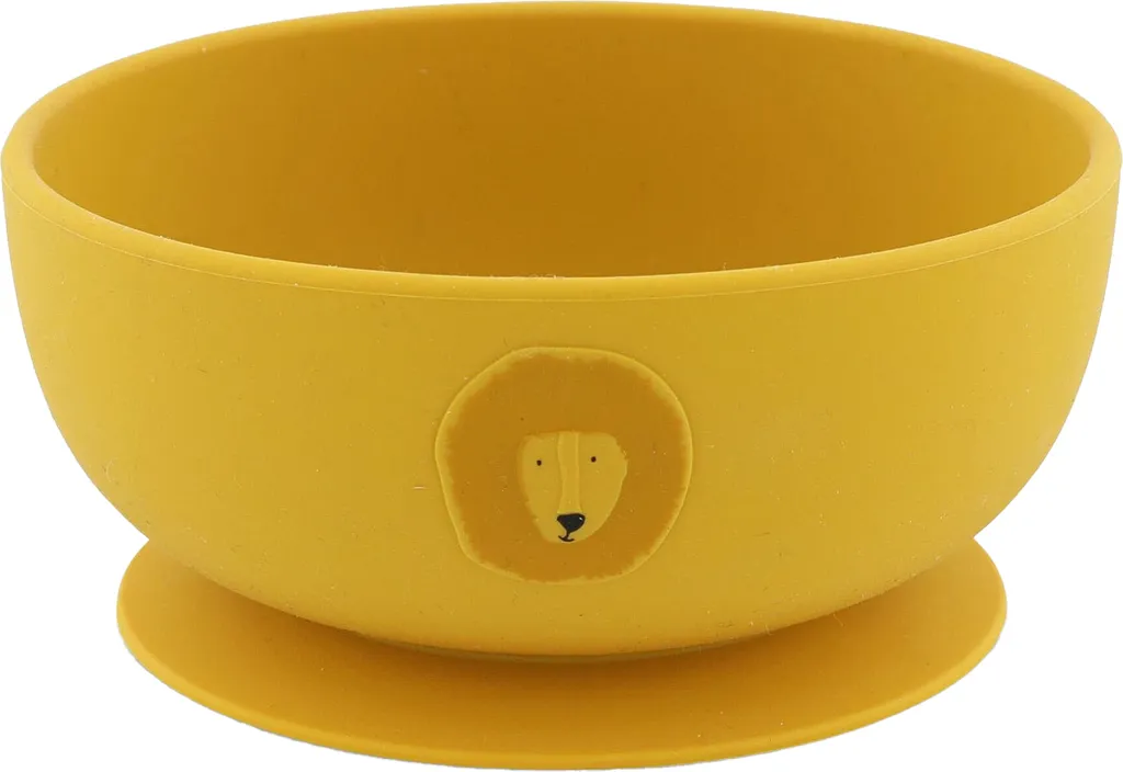 Bol Bébé Antidérapant en Silicone Souple Trixie Lion Jaune Moutarde