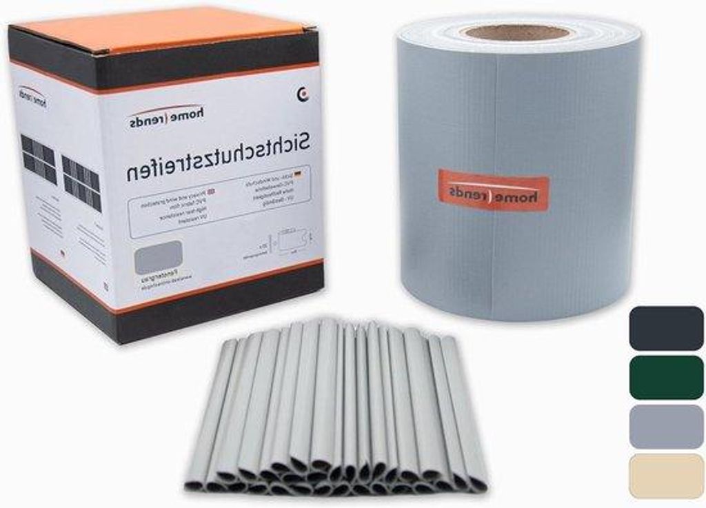 Schutzstreifen mit Montageklammern für PVC-Hekfolie - hellgrau 35m x 19 cm