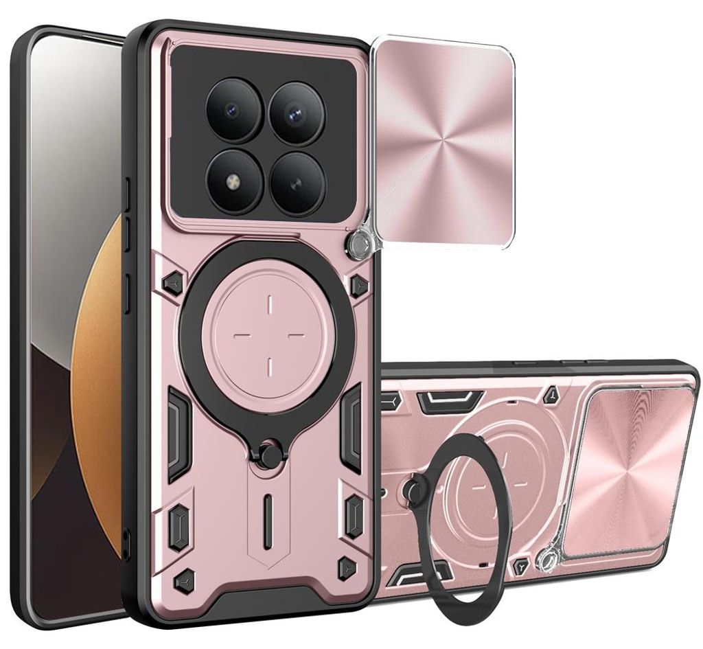 Handyhülle mit CamShield für Xiaomi Redmi Note 15 Pro Plus 5G / POCO M8 Pro 5G, Techsuit CamGuard Pro, Roségold / Schwarz
