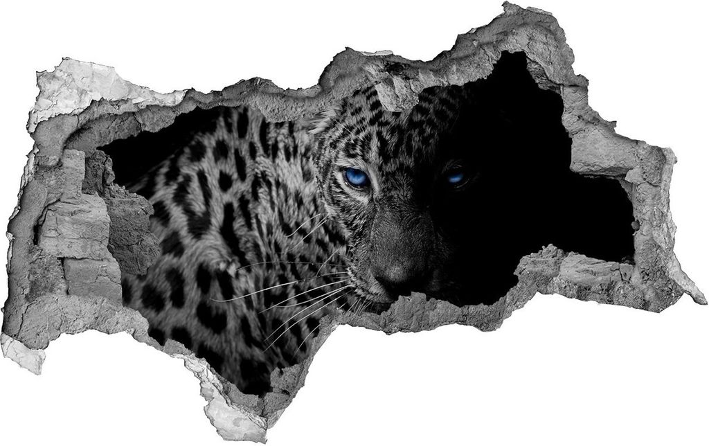 Selbstklebender Loch-3D-Aufkleber 95x73 cm Leopard