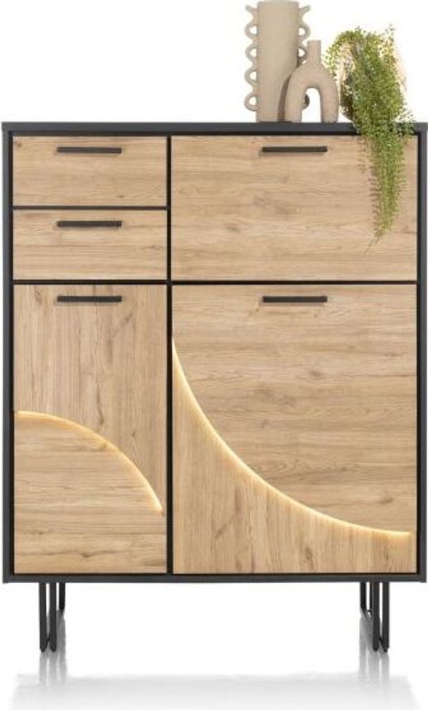 Henders & Hazel Avalon Highboard mit LED HPL/Metallgestell 150x120 cm