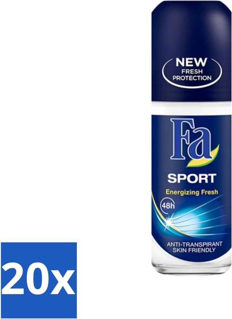 Fa - Sport - Deodorant-Roller - Energizing Fresh - 50 ml - Vorteilspack - 20 Stücke