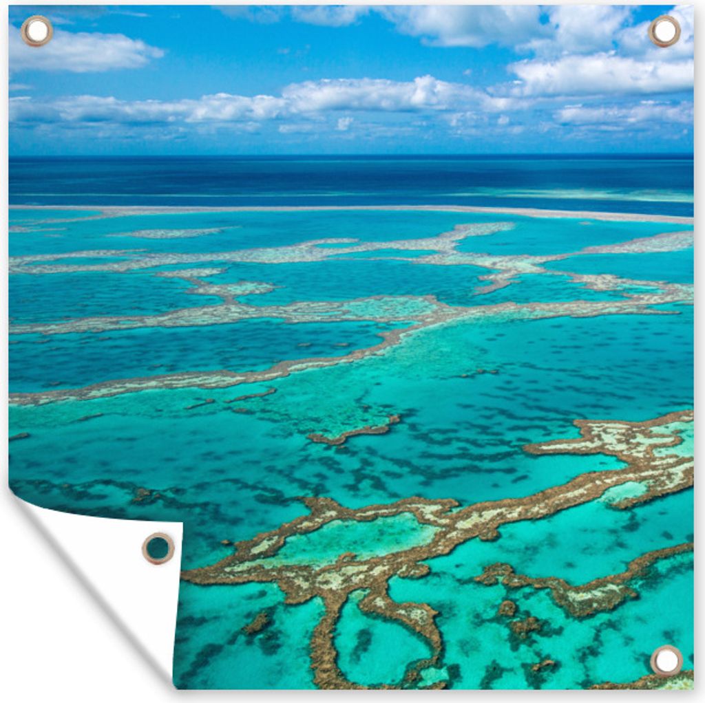 MuchoWow 100x100 cm Outdoor-Poster Gartendeko Sichtschutz Garten Poster für den Garten Fotodruck Great Barrier Reef
