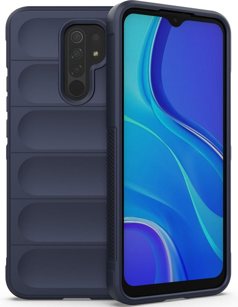 Redmi 9 Hülle, Weich TPU Silikon Stossfest Anti-rutsch Schutzhülle für Xiaomi Redmi 9 Dunkelblau