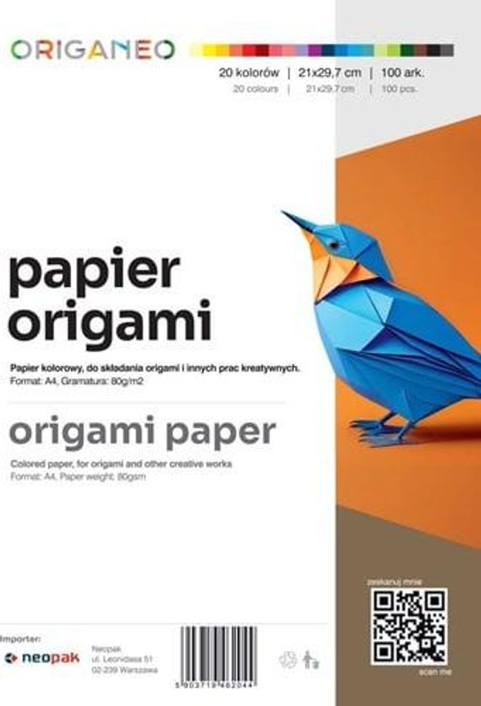 Origami-Papier ORIGANEO, A4, verschiedene Farben
