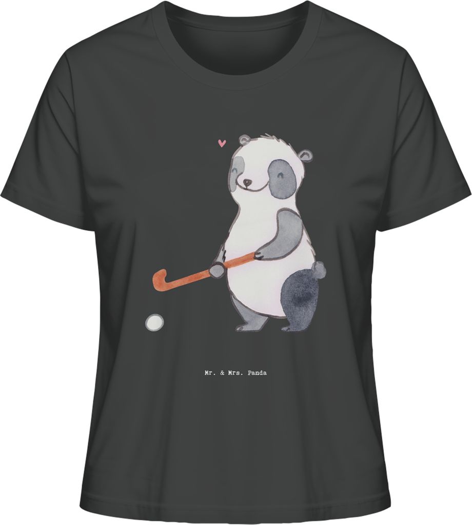 Mr. & Mrs. Panda Baumwoll T-Shirt Damen Panda Hockey Produktbild 