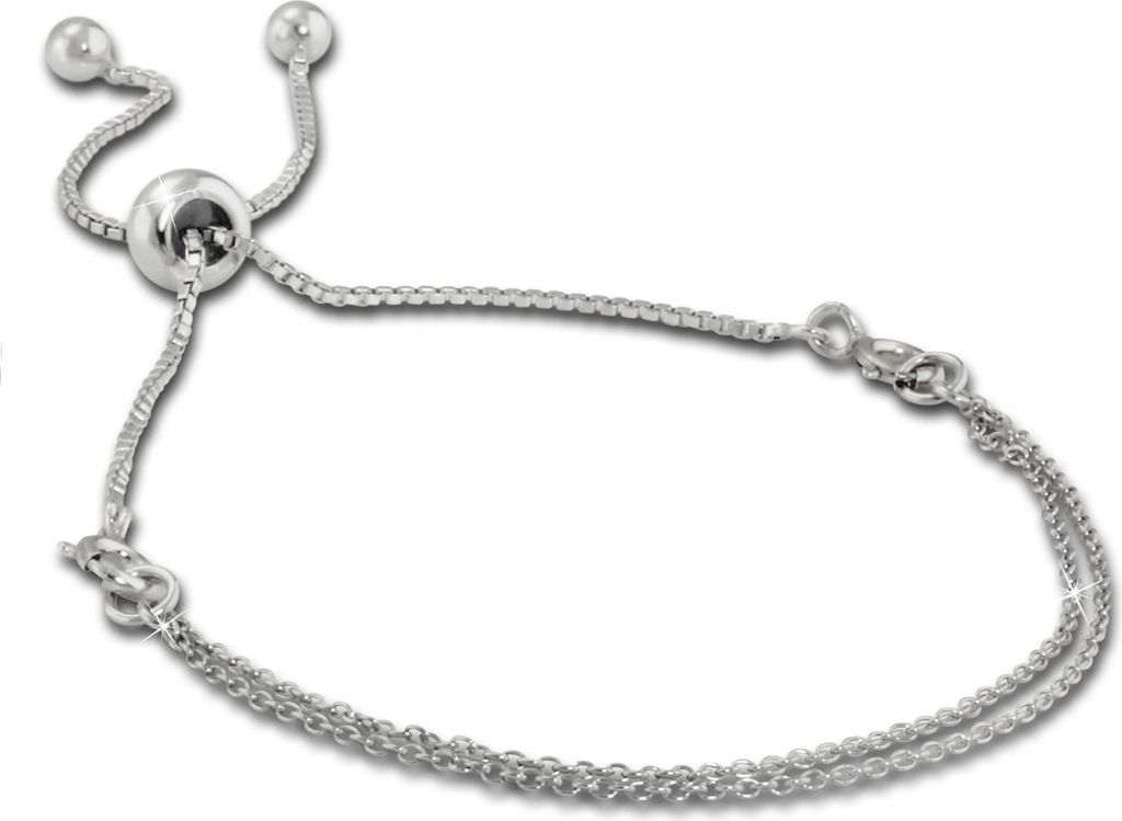 Armäleon Armbänder doppelte Ketten Armschmuck 925 Sterling Silber Damen ARS014J