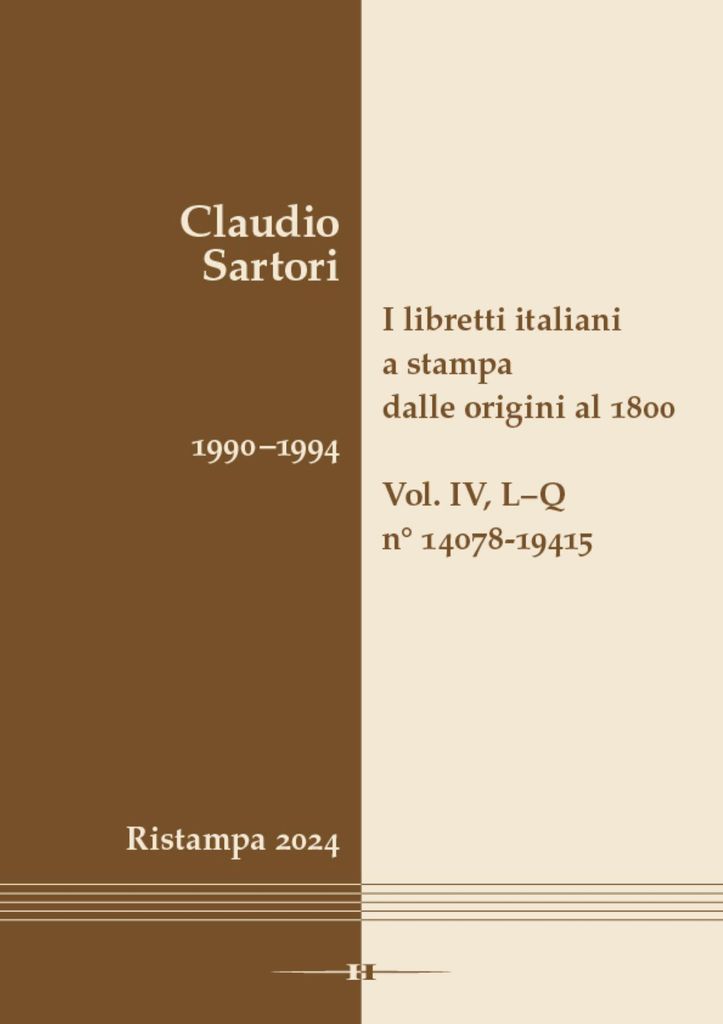 Italienische gedruckte Libretti von den Anfängen bis 1800. Analytischer Katalog mit 16 Registern