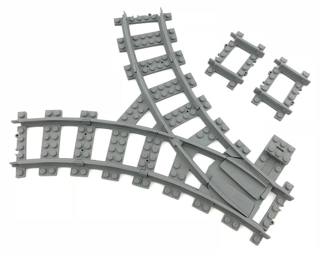 Trixbrix Výhybka Wye R40 – koleje pro LEGO® City vláčky, Obrázek produktu 