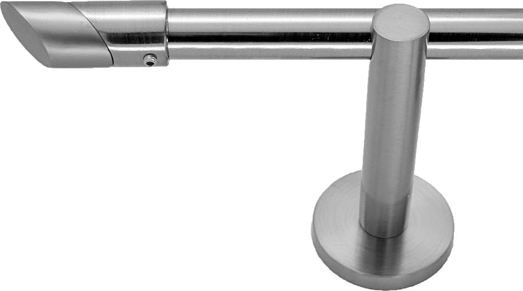 Gardinenstange mit Wandhalterung I Metall Edelstahl Look 1-läufig I Ø 16mm | H12