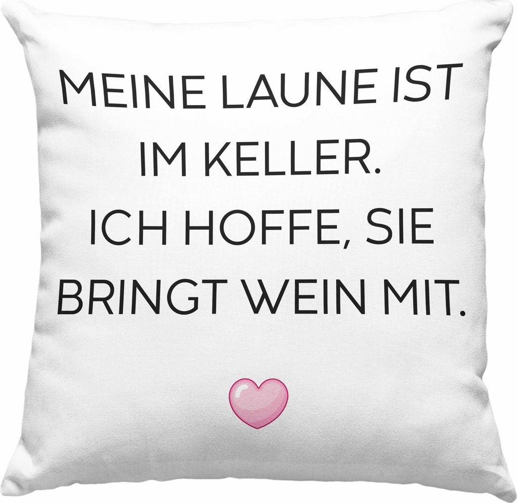 Trendation - Lustige Deko-Kissen mit Füllung 40x40 mit Spruch für Frauen Männer Arbeit Büro Lustig Deko-Kissen mit Füllung 40x40n Becher mit S...
