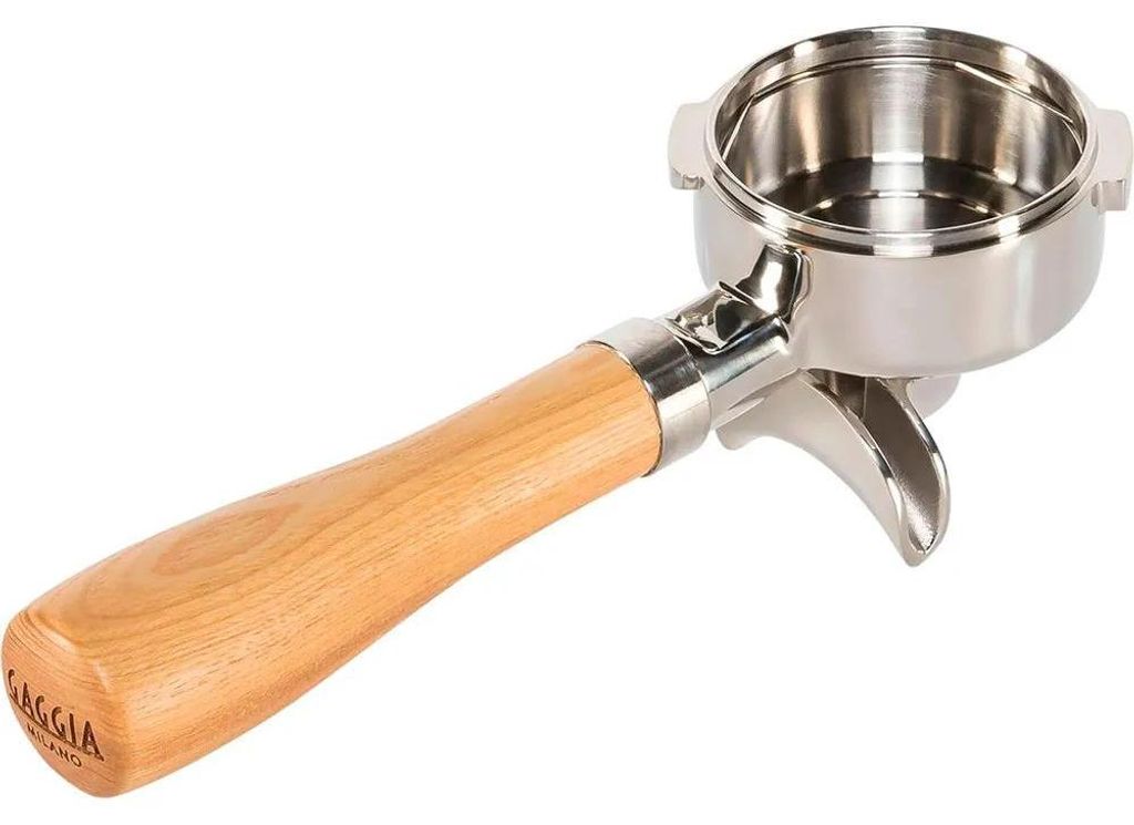 Gaggia Holzsiebträger Doppelaus- lauf Edelstahl und Eschenholz