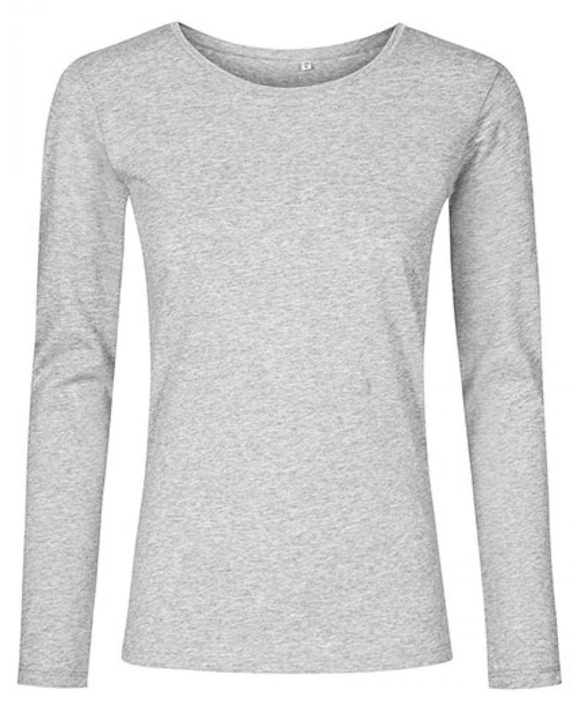 Promodoro - "X.O" T-Shirt Rundhalsausschnitt für Damen Langärmlig LT1009 (XL) (Grau meliert)