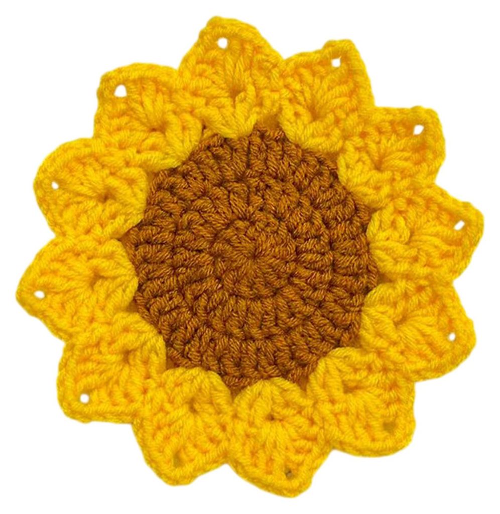Handgefertigter gehäkelter Blumenuntersetzer, hitzebeständig, für Tassen und Gläser, weich, rutschfest, saugfähig, Tischschutzmatte, hübsche ...