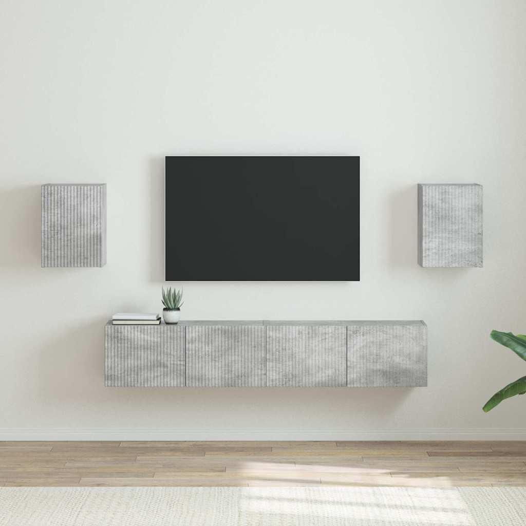 Maison Exclusive - TV-Wandschrank 2 pcs Beton 30 x 31 x 40 cm Holzwerkstoff