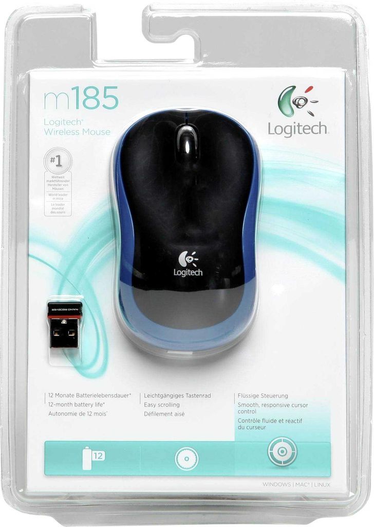 Logitech M185 - Myš - optická - bezdrátová - 2,4 GHz - Obrázek produktu 