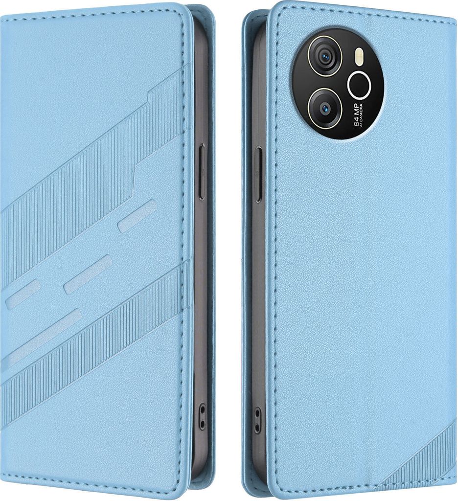 Hülle für Blackview Shark 8, Kunstleder Brieftaschen Handyhülle mit Kartenfach und Standfunktion Hellblau