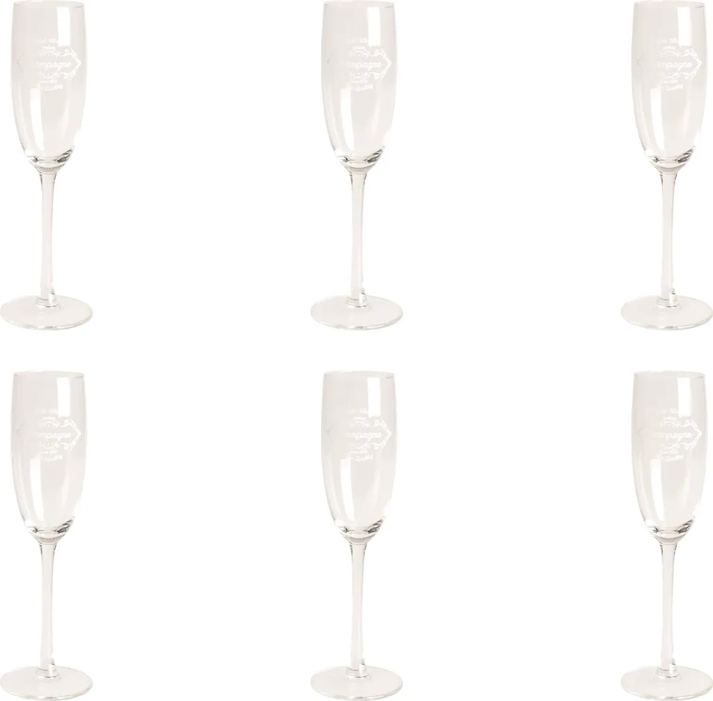 Set 6 Flute Excelsa 19 cl | Bicchieri Degustazione Bollicine Vetro