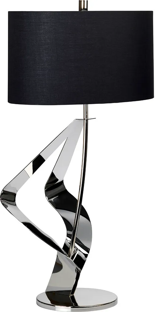 Luminaire de salon design Ribbon métal noir et argenté 77,5cm Elstead