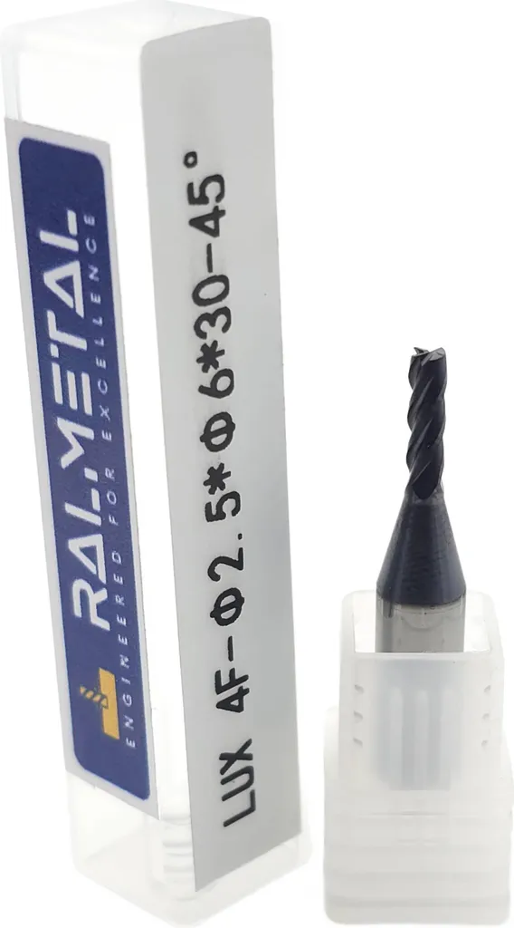 Fraise en carbure monobloc 2.5mm 4 dents 45 HRC pour usinage CNC