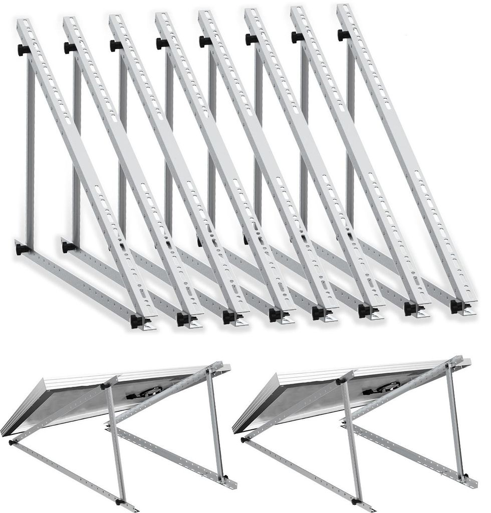 8 Stück Balkonkraftwerk Halterung Solarhalterung 114cm für Solarmodul Aufständerung 45 Zoll PV Modul verstellbar Winkel 0-90 Grad