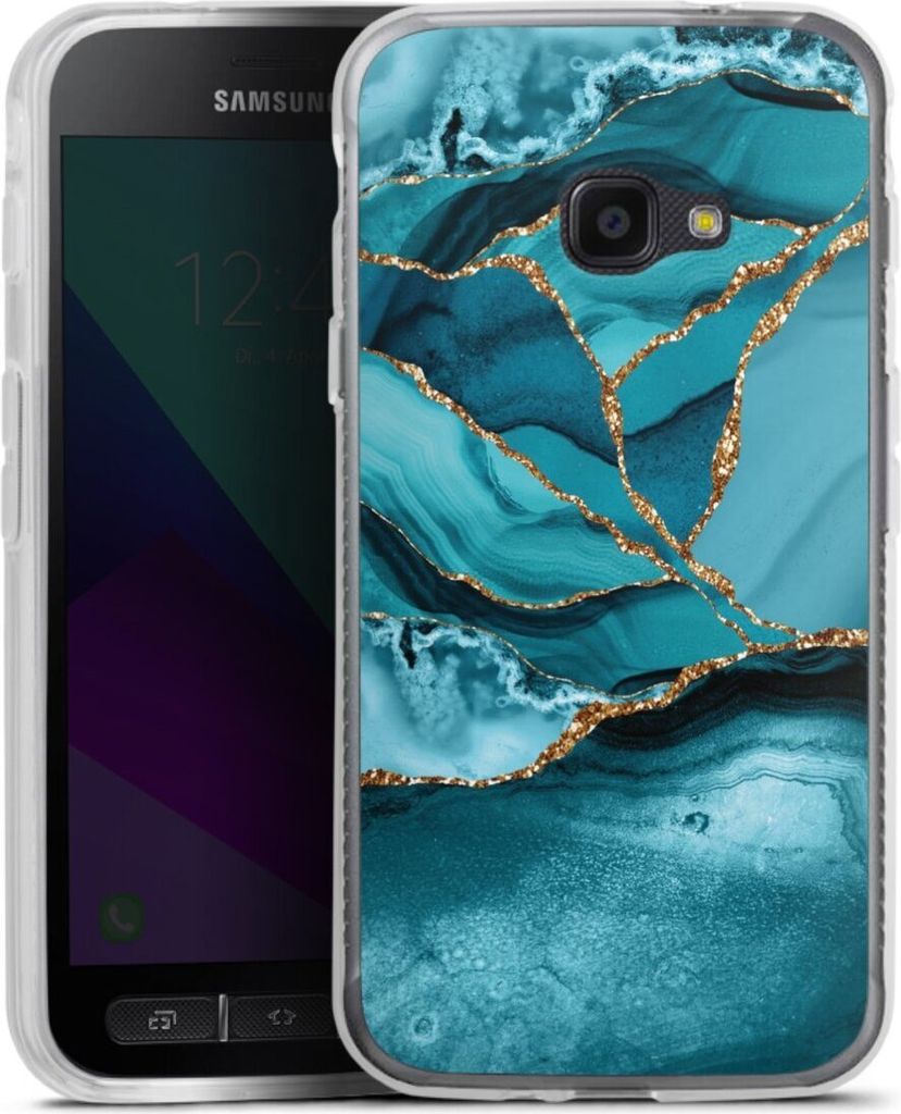 DeinDesign Handyhülle für Samsung Galaxy Xcover 4 Silikon Hülle Case Smartphone Schutzhülle Edelstein Glitzer Look Marmor