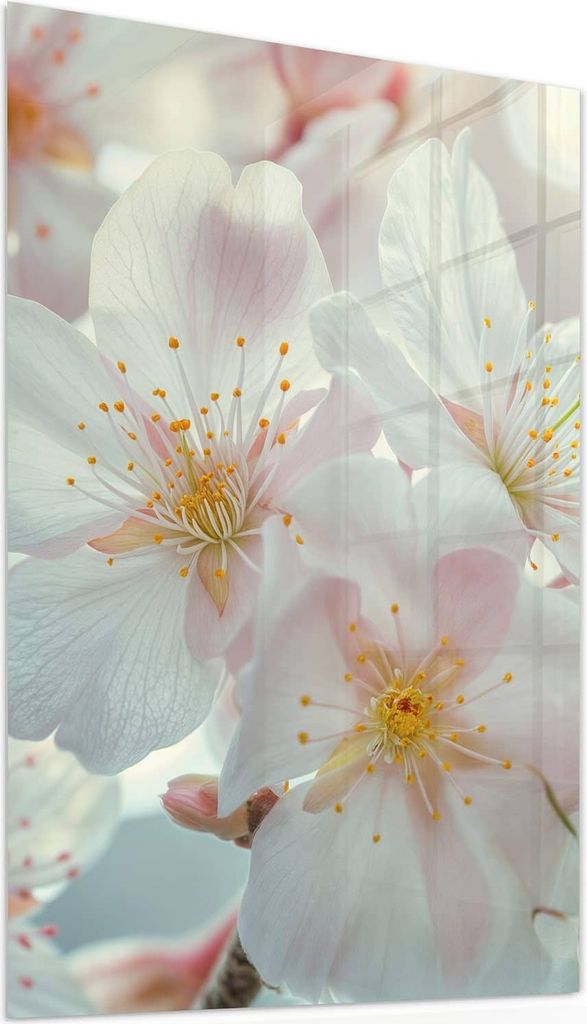 Glasbild 50x75cm in XXL für Wohnzimmer, Schlafzimmer Motiv Kirschblüten Zauber