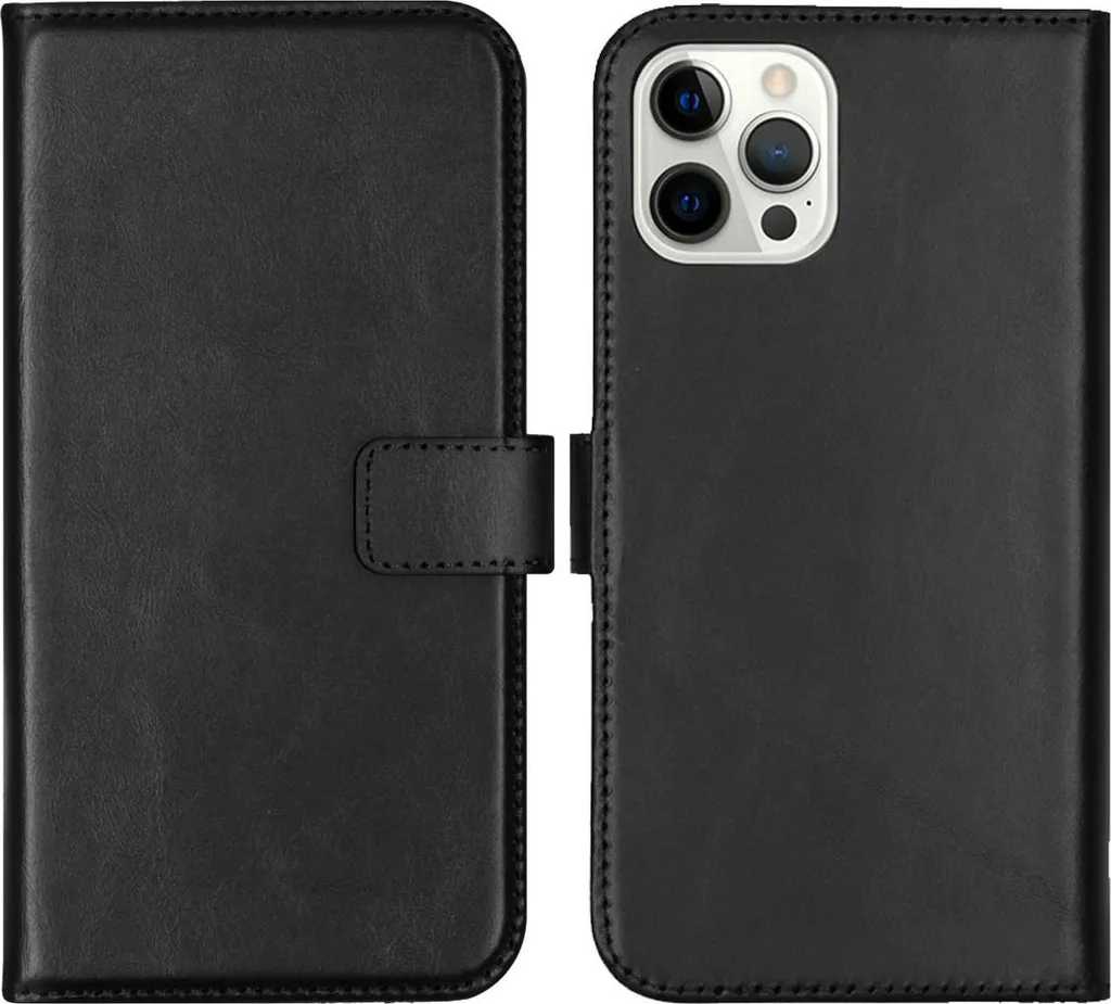 Custodia Wallet iPhone 12 Pro Max Selencia - Pelle Vera Nera Minimal
