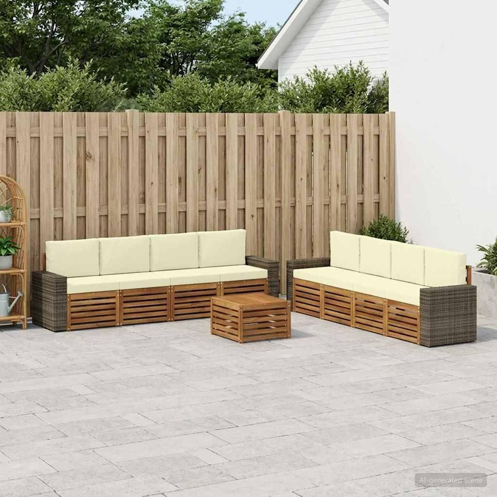 Möbel Sofagarnituren mit Kissen 9 pcs Massivholz AkazieGartensofas - Gartensofas c1681
