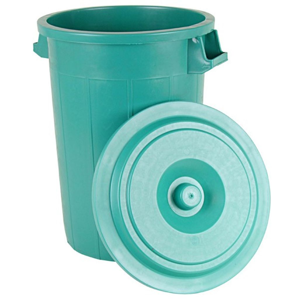 Universaltonne 70L Grün mit Deckel Regentonne Abfallbehälter Müllbehälter Tonne 