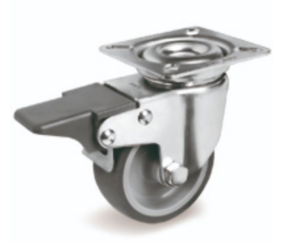 Industrielles Rad mit 80 mm Durchmesser Platte drehbar mit BREMSE