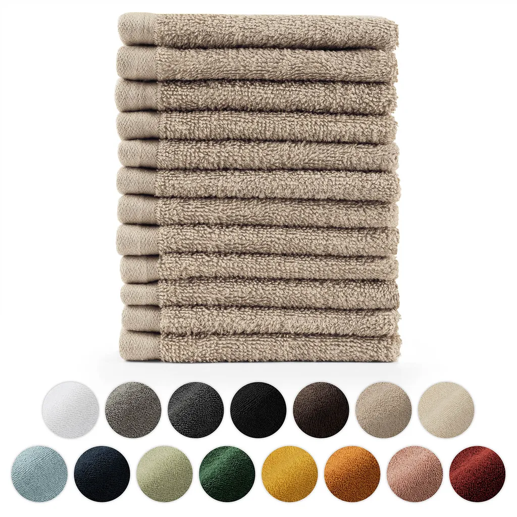 Blumtal Set 12 Asciugamani Ospiti 30x30 cm Cotone Oeko-TEX Tortora