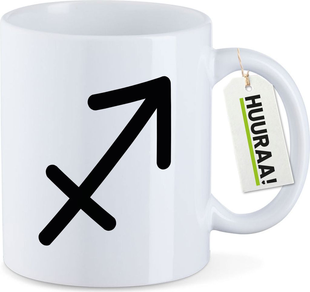 Huuraa Kaffeetasse Schütze Sternzeichen Zeichen 330ml Weiß Keramik Kaffeebecher Geschenkidee