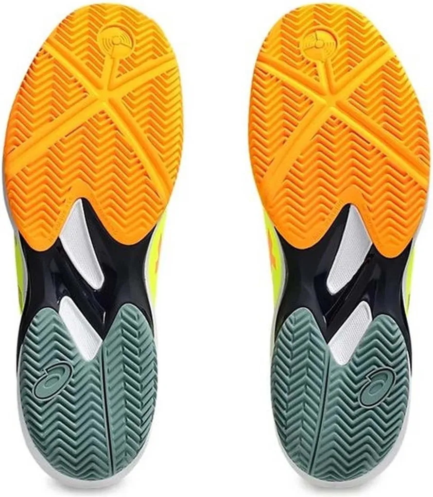 Chaussures Asics Padel anti-glisse et fatigue, tennis jaune confort taille 44.5